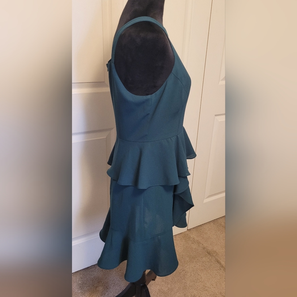Lulu's Asymmetrical Green Ruffle Dress - Picture 10 of 12